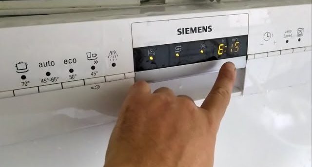 Error e15 en lavavajillas Siemens